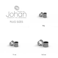 Meteorite And Titanium Ear Gauges, Metal Plugs Sizes 00g And Larger -Johan Jewelry Shop 00g 14.2mm 6949ef7b 4295 4c9b 8974 faed6dd2f99d