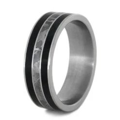 Black Jade Ring With Gibeon Meteorite In Titanium Band -Johan Jewelry Shop 03121b554549d528a30d3ba12bf2ffdc