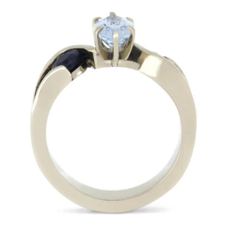 Marquise Cut Engagement Ring With Blue Stones 8 Marquise Cut Engagement Ring With Blue Stones - Image 6