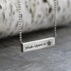 Unique Bar Necklace With Meteorite Star