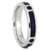 Thin Platinum Wedding Band With Lapis Lazuli 1 Thin Platinum Wedding Band With Lapis Lazuli -Johan Jewelry Shop 1038E