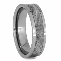 Meteorite Wedding Ring Set With White Gold And Titanium -Johan Jewelry Shop 1159 5a297add 59f9 4742 9a20 3cc11dffc115