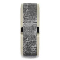 8mm Solid Gold Ring With Gorgeous Gibeon Meteorite Inlay -Johan Jewelry Shop 1197new2