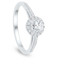 Brilliant, Round Cut Halo Engagement Ring -Johan Jewelry Shop 12062610e762d739f712f4d088c66ca5