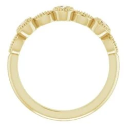 Vintage Style Diamond Band With Bezel And Pinpoint Settings -Johan Jewelry Shop 124332 YG 2