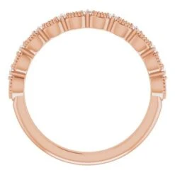 Unique Anniversary Band With Diamonds And Milgrain -Johan Jewelry Shop 124448 RG 2