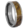 Simple Wood Men's Titanium Wedding Band -Johan Jewelry Shop 1244new