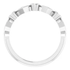 Diamond Stackable Band With Alternative Circles And Diamonds -Johan Jewelry Shop 124662 WG 2