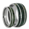 His & Hers Wood Rings Set, Green Wedding Band Set 2 His & Hers Wood Rings Set, Green Wedding Band Set -Johan Jewelry Shop 1254new1