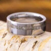Simple Memorial Ring, Titanium Band With Ashes Inlaid -Johan Jewelry Shop 1287newart