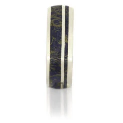 Lapis Mokume Wedding Band, Gold Ring With Side Accents 8 Lapis Mokume Wedding Band, Gold Ring With Side Accents -Johan Jewelry Shop 13dce32f8ffa6f24fbf03a4721c5595e