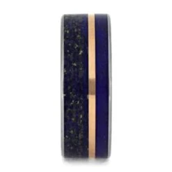 Lapis Lazuli Wedding Band With Gold Pinstripe -Johan Jewelry Shop 13ebef78ff48e87d02faa724e3bc048c