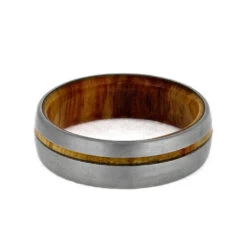Olive Wood Wedding Ring With Wood Sleeve And Pinstripe-1430 -Johan Jewelry Shop 1430 3