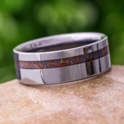 Genuine Dinosaur Fossil Men's Wedding Band