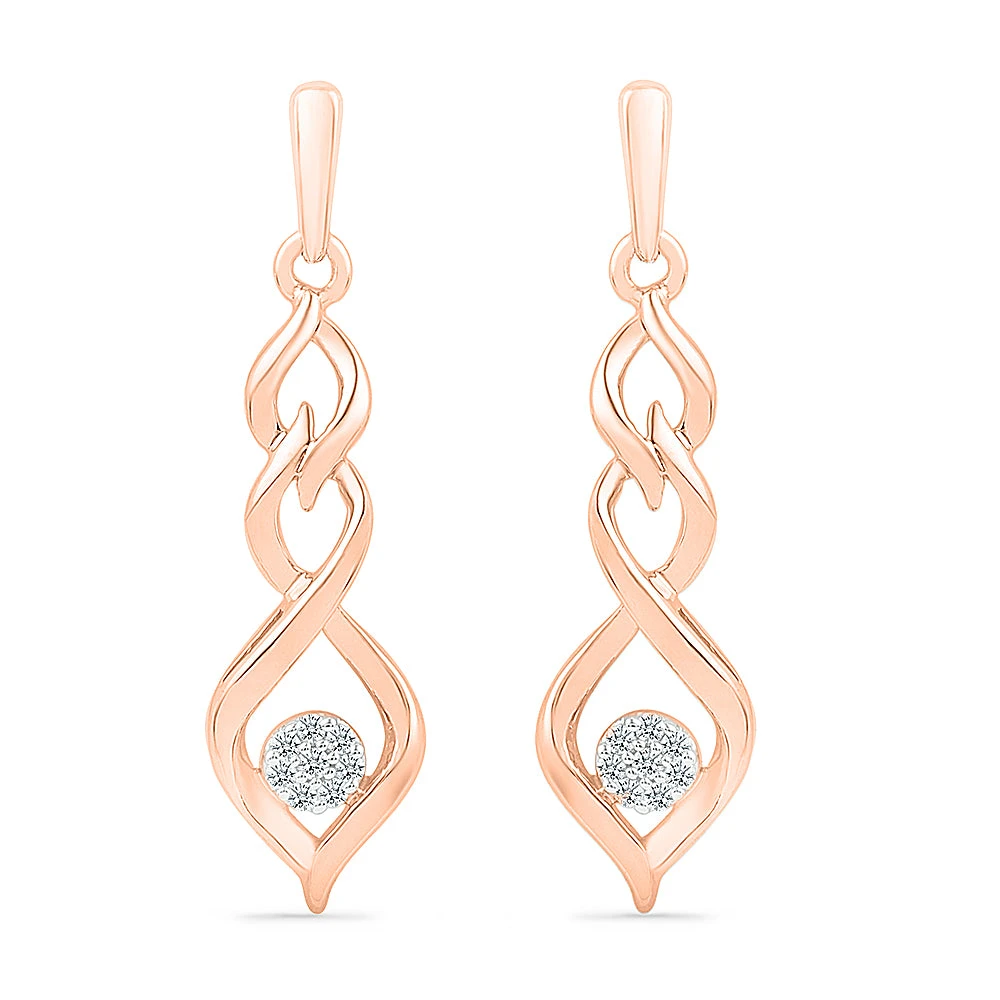 Tiered Dangle Earrings With Diamonds 5 Tiered Dangle Earrings With Diamonds - Image 3