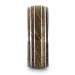 Authentic Whiskey Barrel Oak Wood Ring With Titanium Pinstripes -Johan Jewelry Shop 1656 1 hi res 1500 Custom