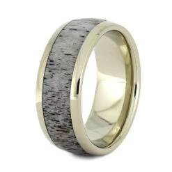 Polished Gold Ring With Deer Antler Inlay -Johan Jewelry Shop 1716 2 E