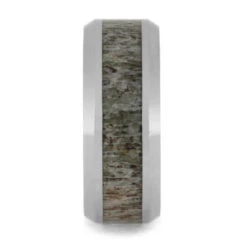 Beveled Tungsten & Antler Men's Wedding Band 9 Beveled Tungsten & Antler Men's Wedding Band -Johan Jewelry Shop 174ba91fcff532391b96abebb480a7ca