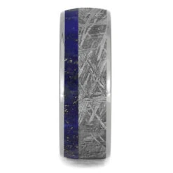 Lapis Lazuli & Meteorite Ring With Wood Inside -Johan Jewelry Shop 17802