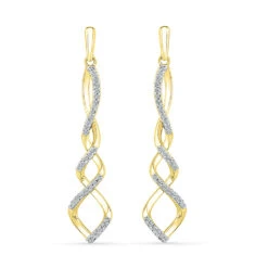 Diamond Accented Twist Drop Earrings