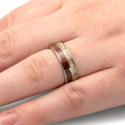 Sterling Silver Arrow Ring With Antler And Ironwood Burl 14 Sterling Silver Arrow Ring With Antler And Ironwood Burl -Johan Jewelry Shop 1842 Handshot