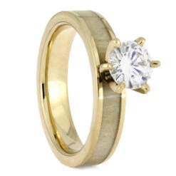 Aspen Wood Wedding Ring Set, Yellow Gold Moissanite Engagement With Meteorite Wedding Band -Johan Jewelry Shop 184477b58404623012131e4f65ed1459 a6937580 27dd 4da5 8f19 a6088afcc749