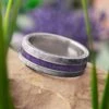Meteorite Wedding Band With Crushed Amethyst 1 Meteorite Wedding Band With Crushed Amethyst -Johan Jewelry Shop 1855amethystart