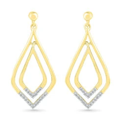 Diamond Triangle Drop Earrings 9 Diamond Triangle Drop Earrings -Johan Jewelry Shop 18668 Y
