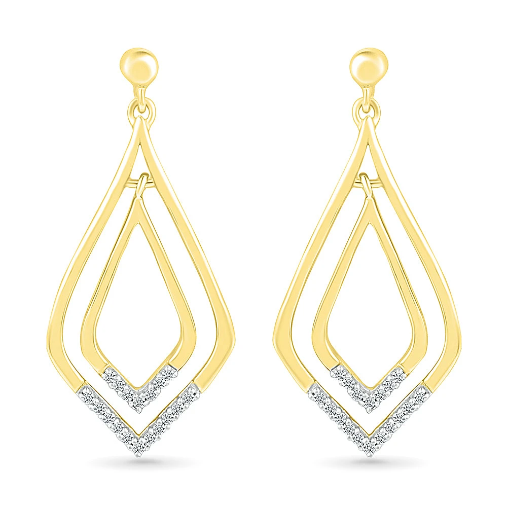 Diamond Triangle Drop Earrings 5 Diamond Triangle Drop Earrings - Image 3