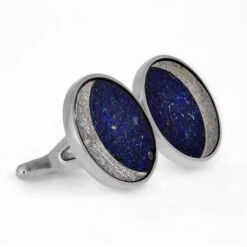 Starry Night Meteorite Cuff Links With Lapis Lazuli -Johan Jewelry Shop 1889StarryNightCuffLinks 3 71235f02 82d3 4645 9484 a286c556ba28