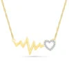 Heartbeat With Diamond Heart Necklace 2 Heartbeat With Diamond Heart Necklace -Johan Jewelry Shop 19363 Y