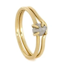 10k Yellow Gold Bridal Set With Rough Diamond-2940