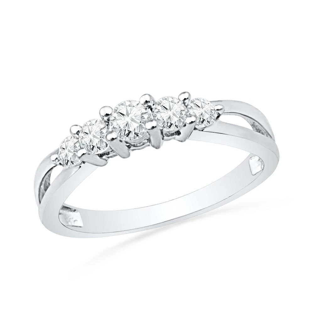 Five Stone Diamond Promise Ring, Stackable Ring 7 Five Stone Diamond Promise Ring, Stackable Ring - Image 5