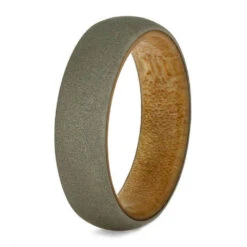 Sandblasted White Gold Ring, Wedding Band With Bamboo Wood Sleeve 11 Sandblasted White Gold Ring, Wedding Band With Bamboo Wood Sleeve -Johan Jewelry Shop 1de7c34dd30196c22c5e0d1baec943fa