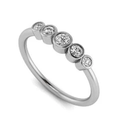 Five Stone Diamond Engagement Ring In White Gold