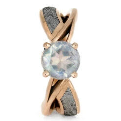 Meteorite Wedding Ring Set With Moonstone Engagement Ring -Johan Jewelry Shop 1f56bfe90f389fbf071146d98b4faace