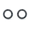 Black Diamond Circle Stud Earrings
