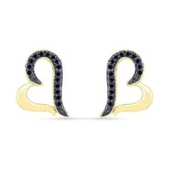 Black Diamond Heart Earrings, Rose Gold Or Silver -Johan Jewelry Shop 202302 Pcopy 68e81e55 fce0 4cf9 a21a b7f178e312e5