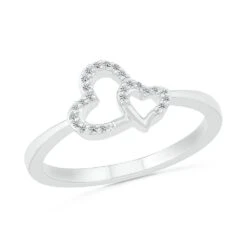 Intertwined Hearts Promise Ring With Diamonds
