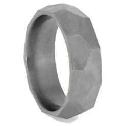 Faceted Custom Profile Titanium Wedding Band -Johan Jewelry Shop 2031E