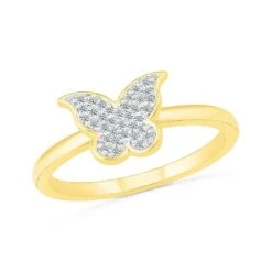 Butterfly Promise Ring With Diamonds -Johan Jewelry Shop 203629Y