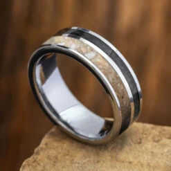 Memorial Ring With Box Elder Burl Wood And Ashes