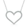 Heart Pendant Necklace With Diamonds -Johan Jewelry Shop 206208