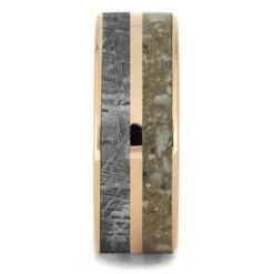 Solid Rose Gold Memorial Ring With Ashes & Meteorite 8 Solid Rose Gold Memorial Ring With Ashes & Meteorite -Johan Jewelry Shop 2065new2