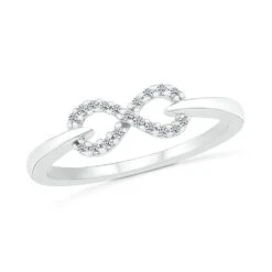 Infinity Band Or Anniversary Ring With Diamonds