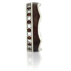 Crown Ring, Gemstone Eternity Wedding Band With Wood Inlay -Johan Jewelry Shop 206c29dd4d774c52b43a85f3734b4b10