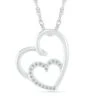 Diamond Two-Heart Pendant Necklace -Johan Jewelry Shop 209637