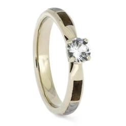 Dinosaur Bone Bridal Set With Sapphire Engagement Ring And Diamond Wedding Band -Johan Jewelry Shop 2108 1