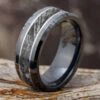 Black Ceramic Men's Ring With Meteorite Pattern -Johan Jewelry Shop 2116newart