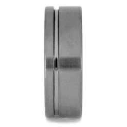 Titanium Ring With Mahogany Wood Sleeve -Johan Jewelry Shop 2155 1E